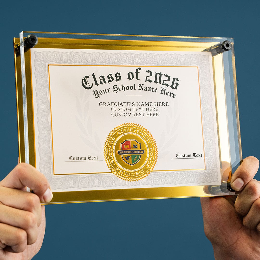 10" Graduation Gift Gold Custom Diploma Plaque - Image 3
