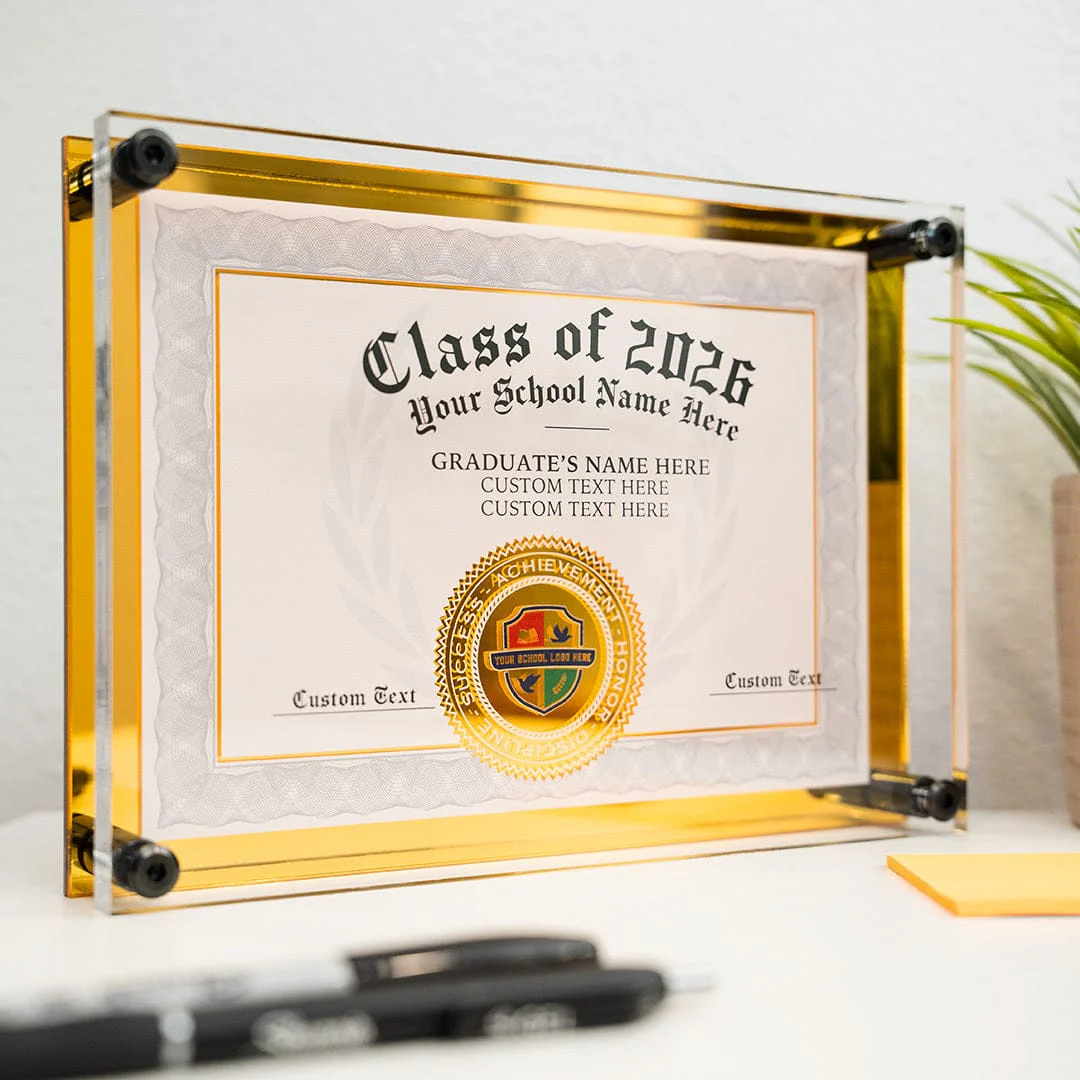 10" Graduation Gift Gold Custom Diploma Plaque - Image 5
