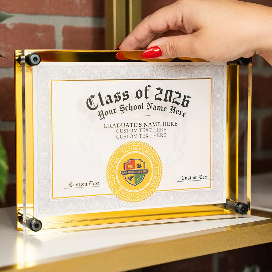 10" Graduation Gift Gold Custom Diploma Plaque - Image 7