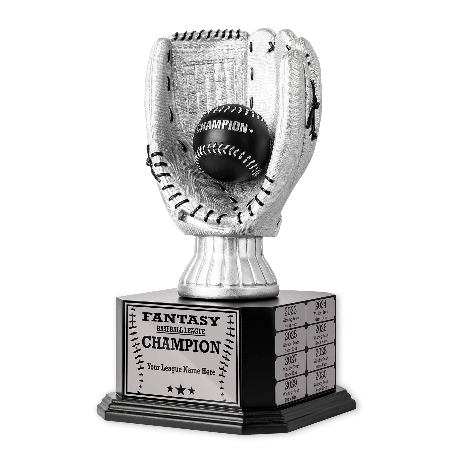 15" Perpetual Baseball Trophy - Silver Baseball - Image 3
