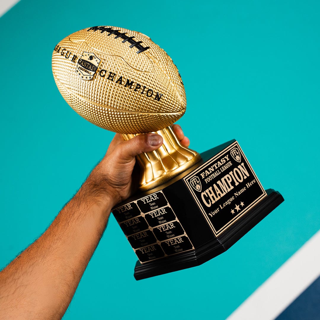15" Perpetual Fantasy Football Trophy - Gold Football - Image 3