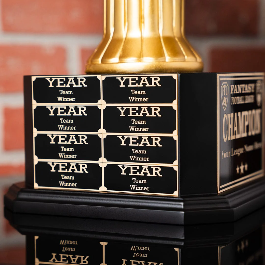 15" Perpetual Fantasy Football Trophy - Gold Football - Image 4