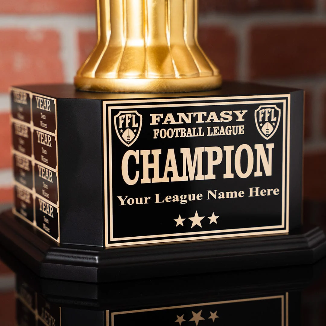 15" Perpetual Fantasy Football Trophy - Gold Football - Image 6
