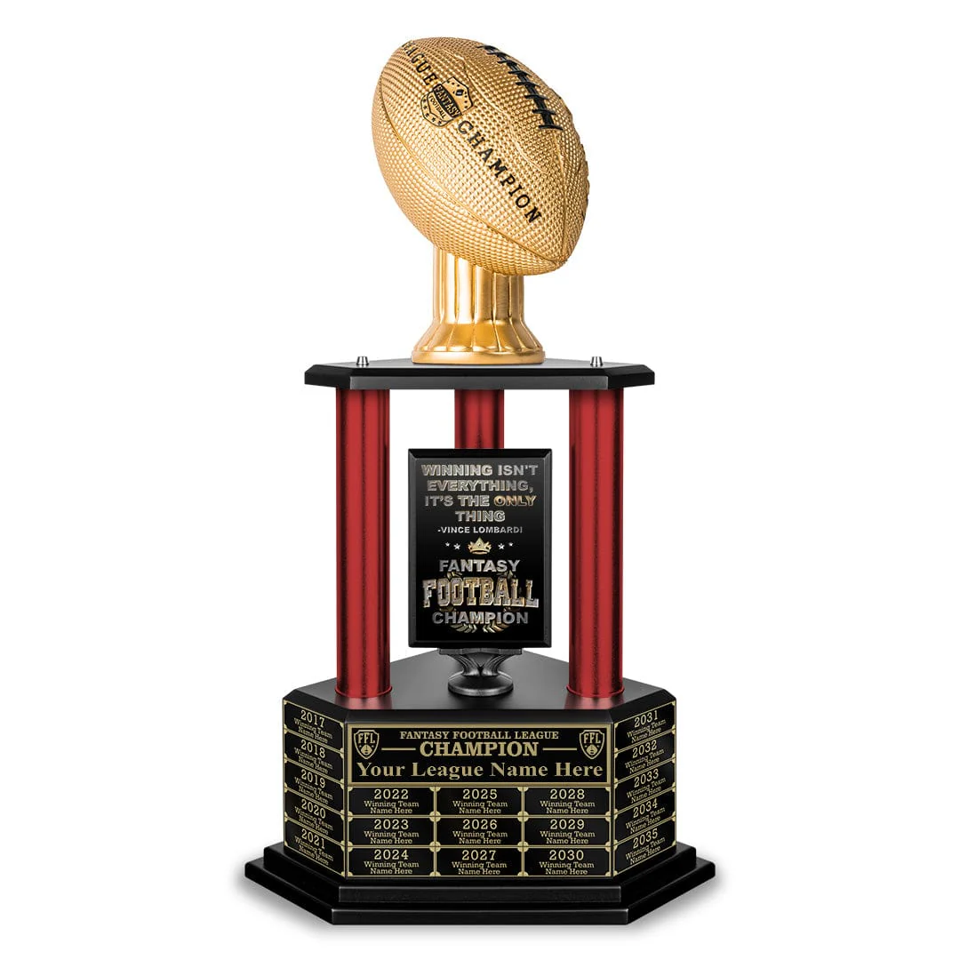 26"-56" Perpetual Fantasy Football Trophy - Gold Football - Image 10