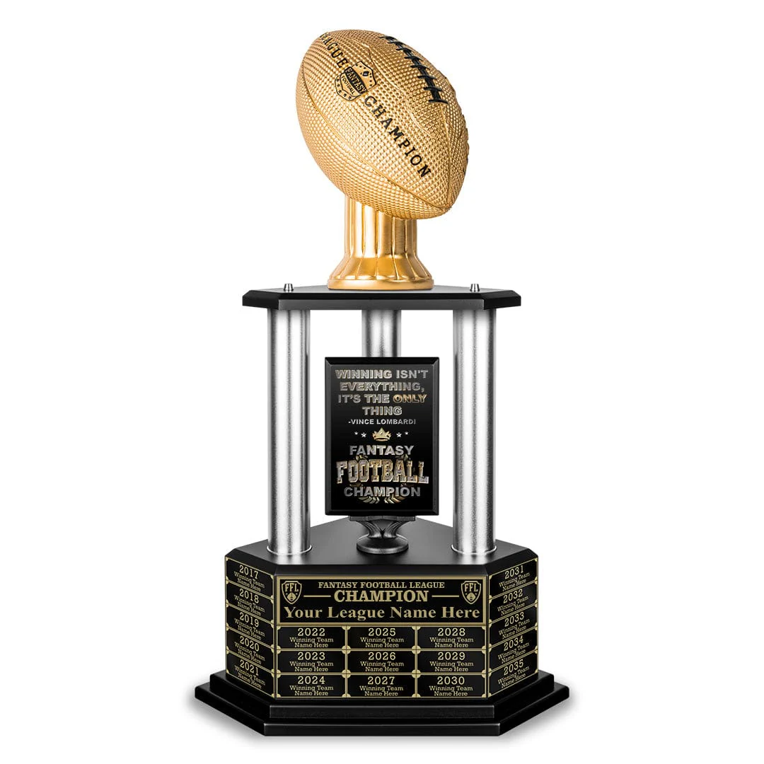 26"-56" Perpetual Fantasy Football Trophy - Gold Football - Image 12