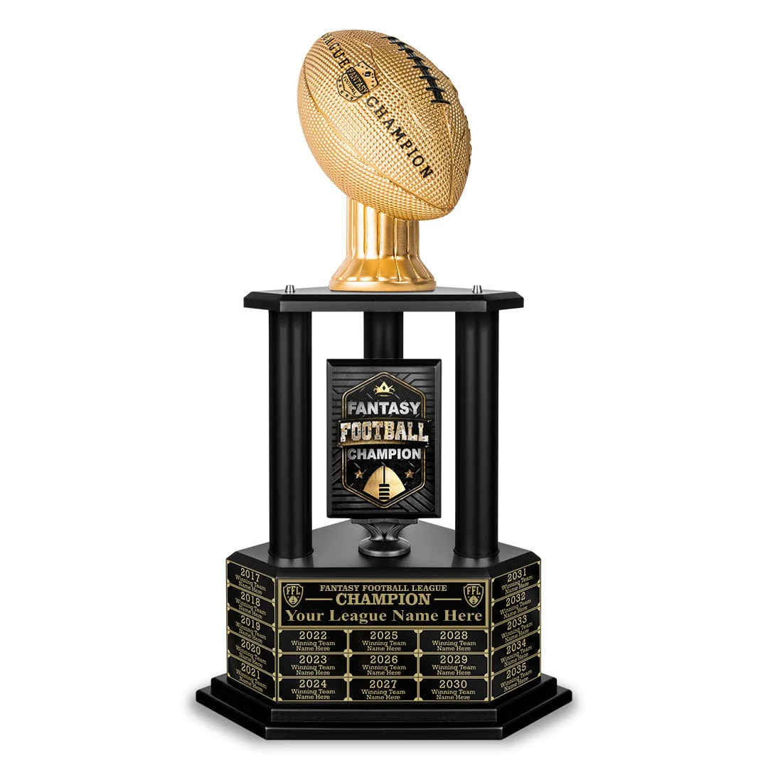 26"-56" Perpetual Fantasy Football Trophy - Gold Football - Image 14