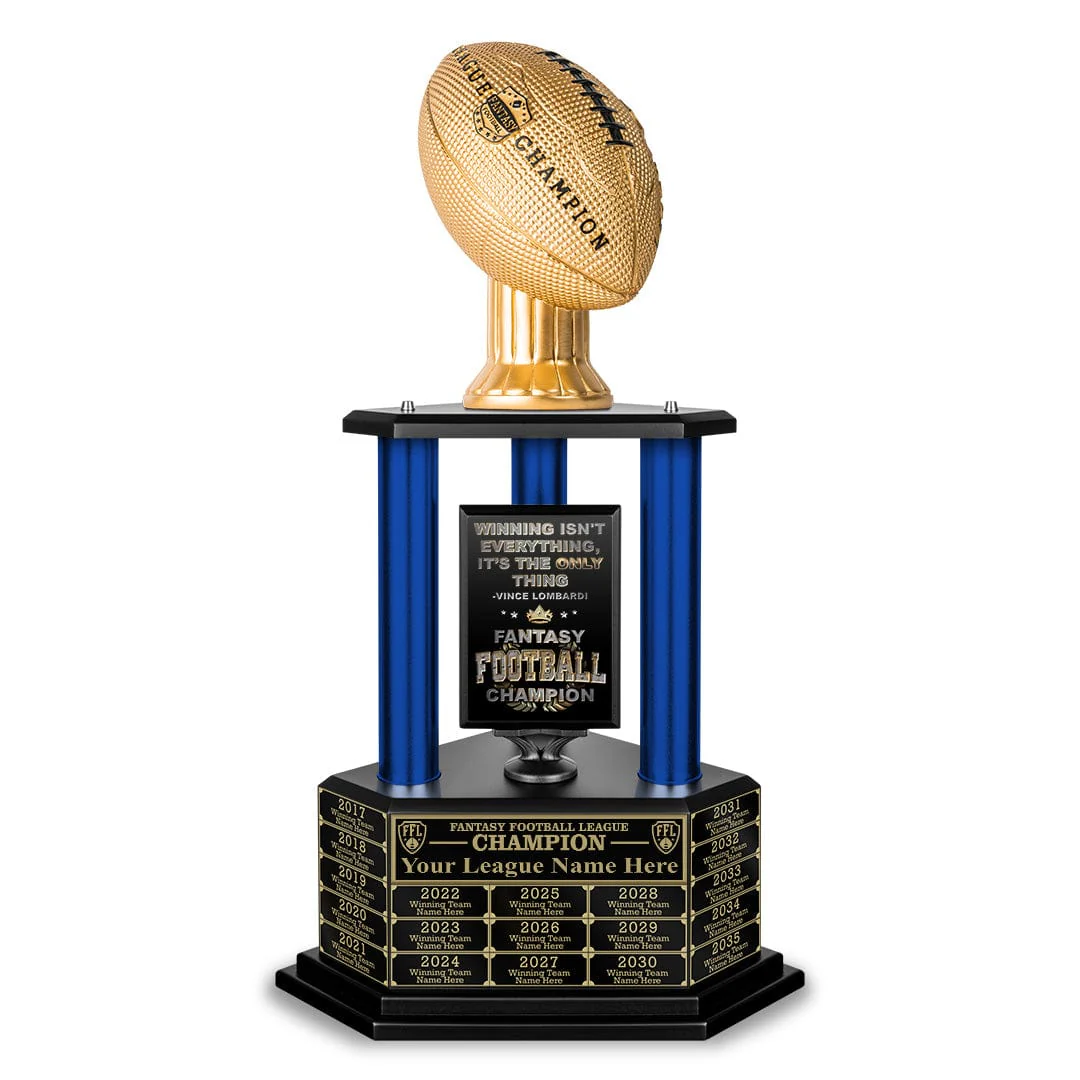26"-56" Perpetual Fantasy Football Trophy - Gold Football - Image 15
