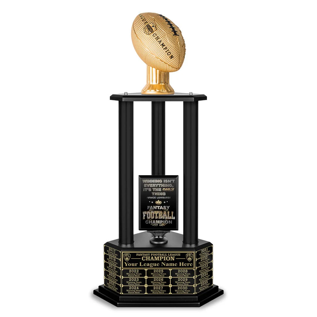 26"-56" Perpetual Fantasy Football Trophy - Gold Football - Image 16