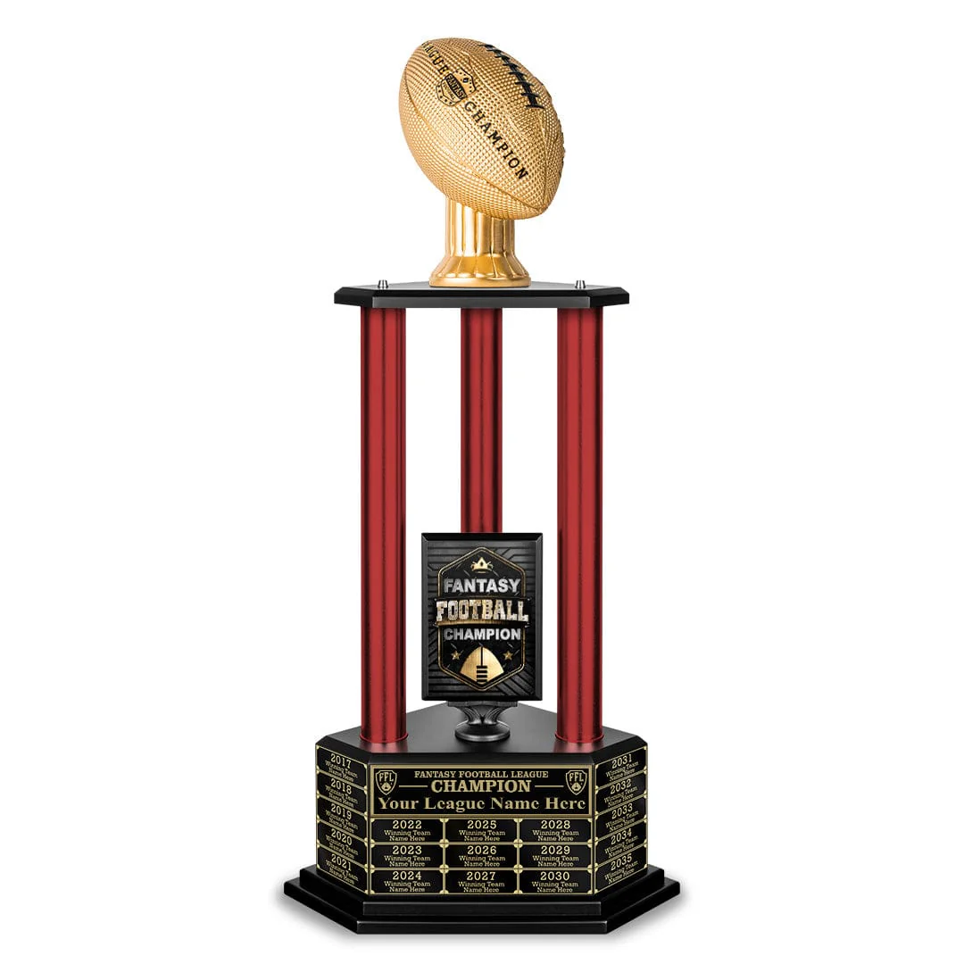 26"-56" Perpetual Fantasy Football Trophy - Gold Football - Image 17