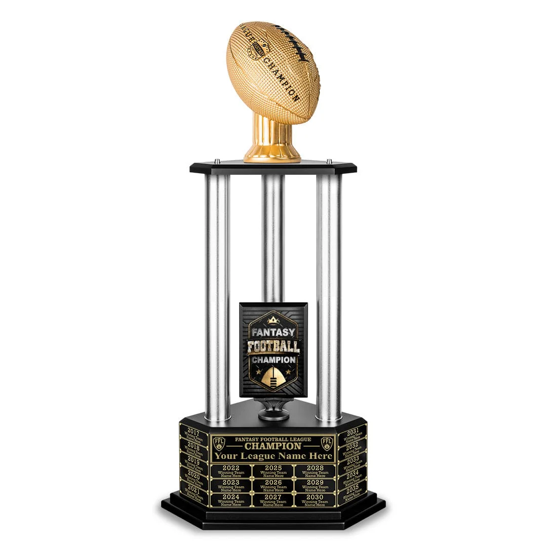 26"-56" Perpetual Fantasy Football Trophy - Gold Football - Image 18