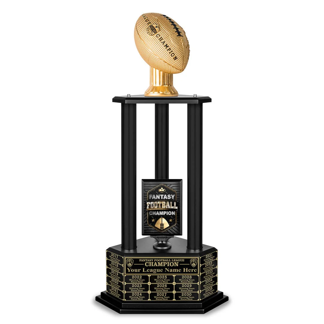 26"-56" Perpetual Fantasy Football Trophy - Gold Football - Image 19