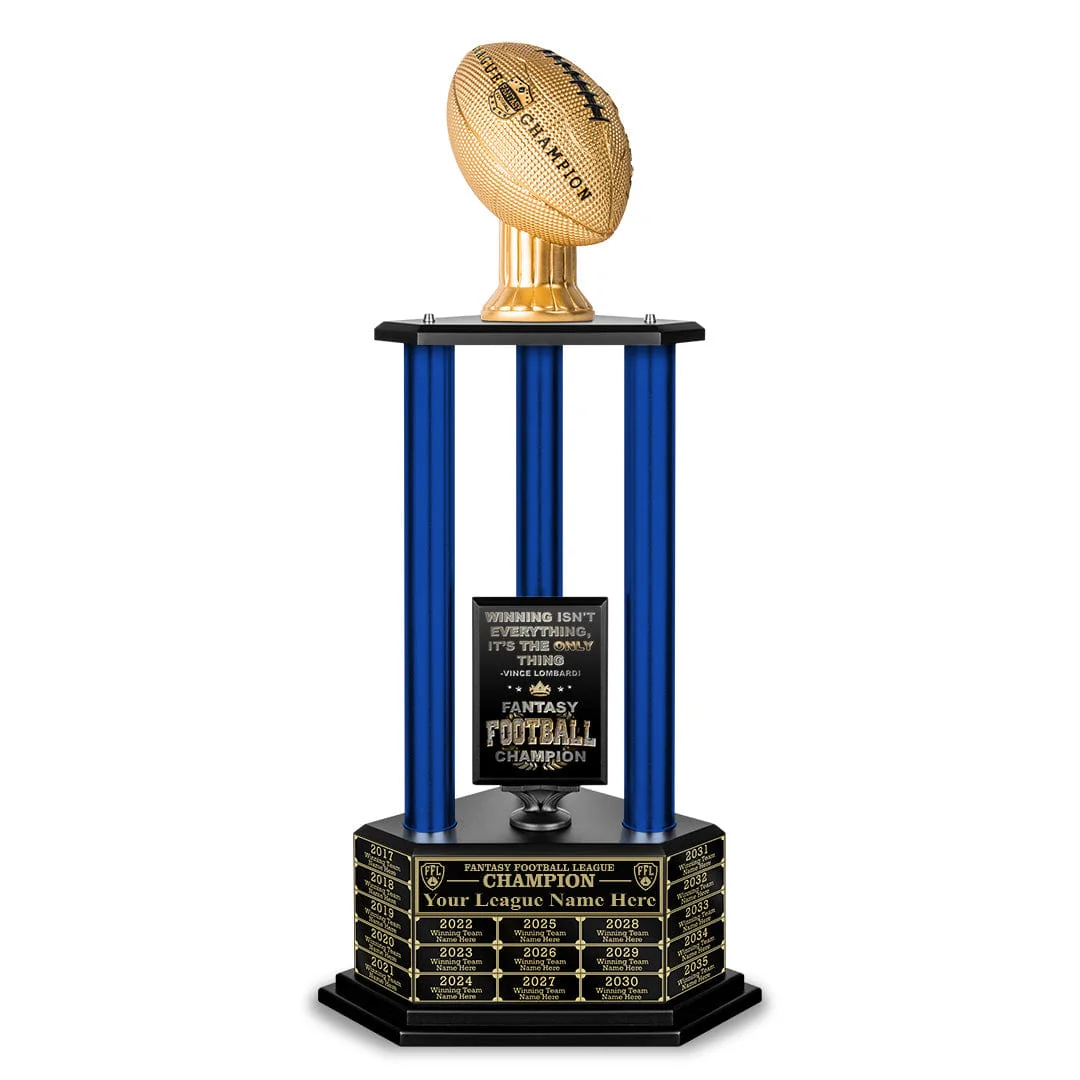 26"-56" Perpetual Fantasy Football Trophy - Gold Football - Image 20