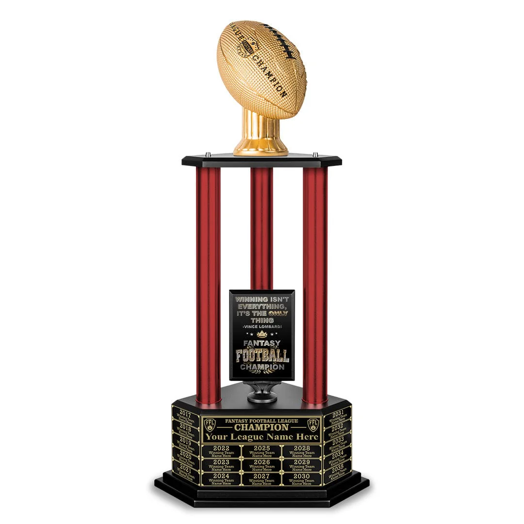 26"-56" Perpetual Fantasy Football Trophy - Gold Football - Image 21