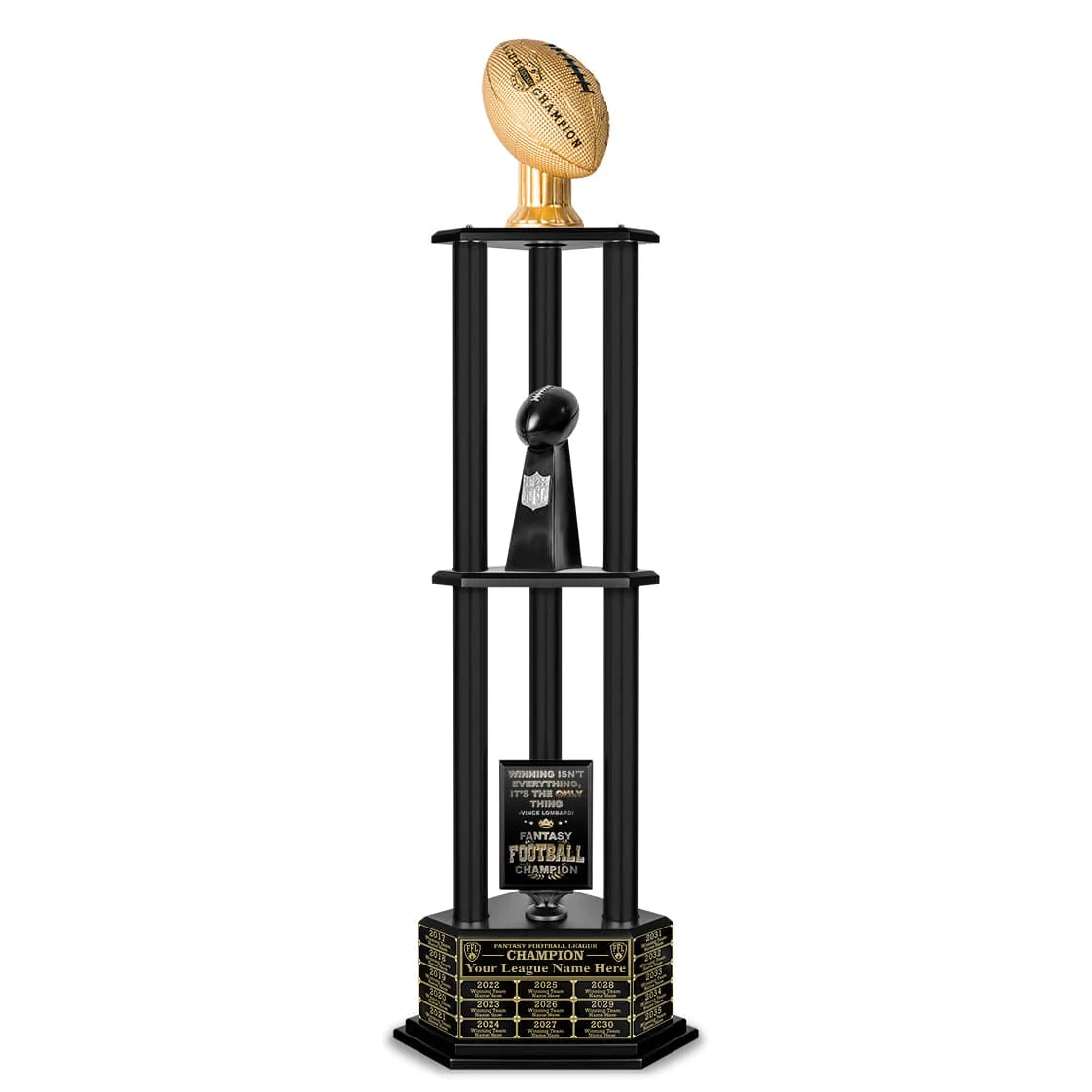 26"-56" Perpetual Fantasy Football Trophy - Gold Football - Image 24