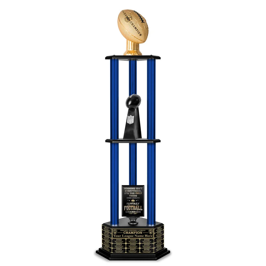 26"-56" Perpetual Fantasy Football Trophy - Gold Football - Image 27