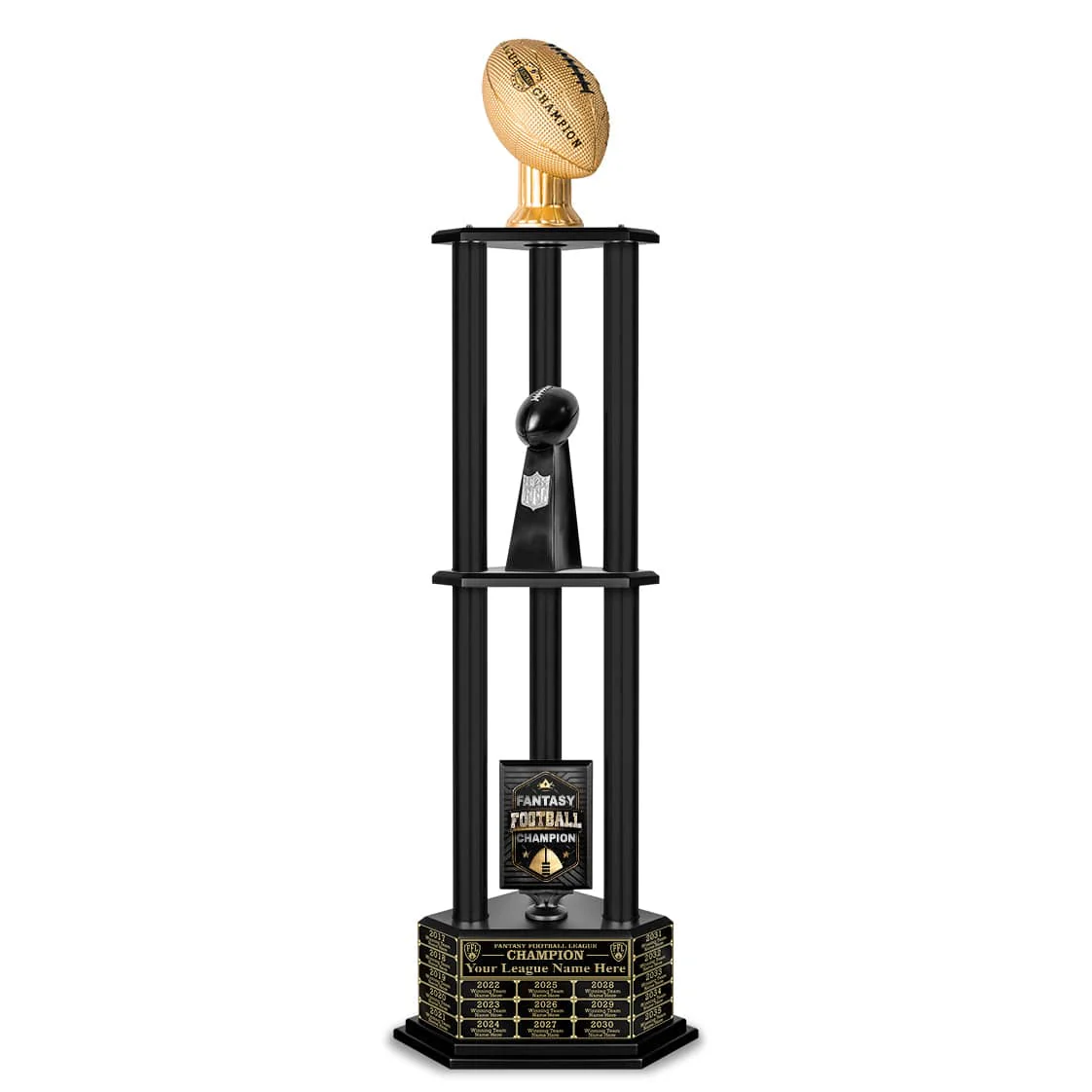 26"-56" Perpetual Fantasy Football Trophy - Gold Football - Image 28