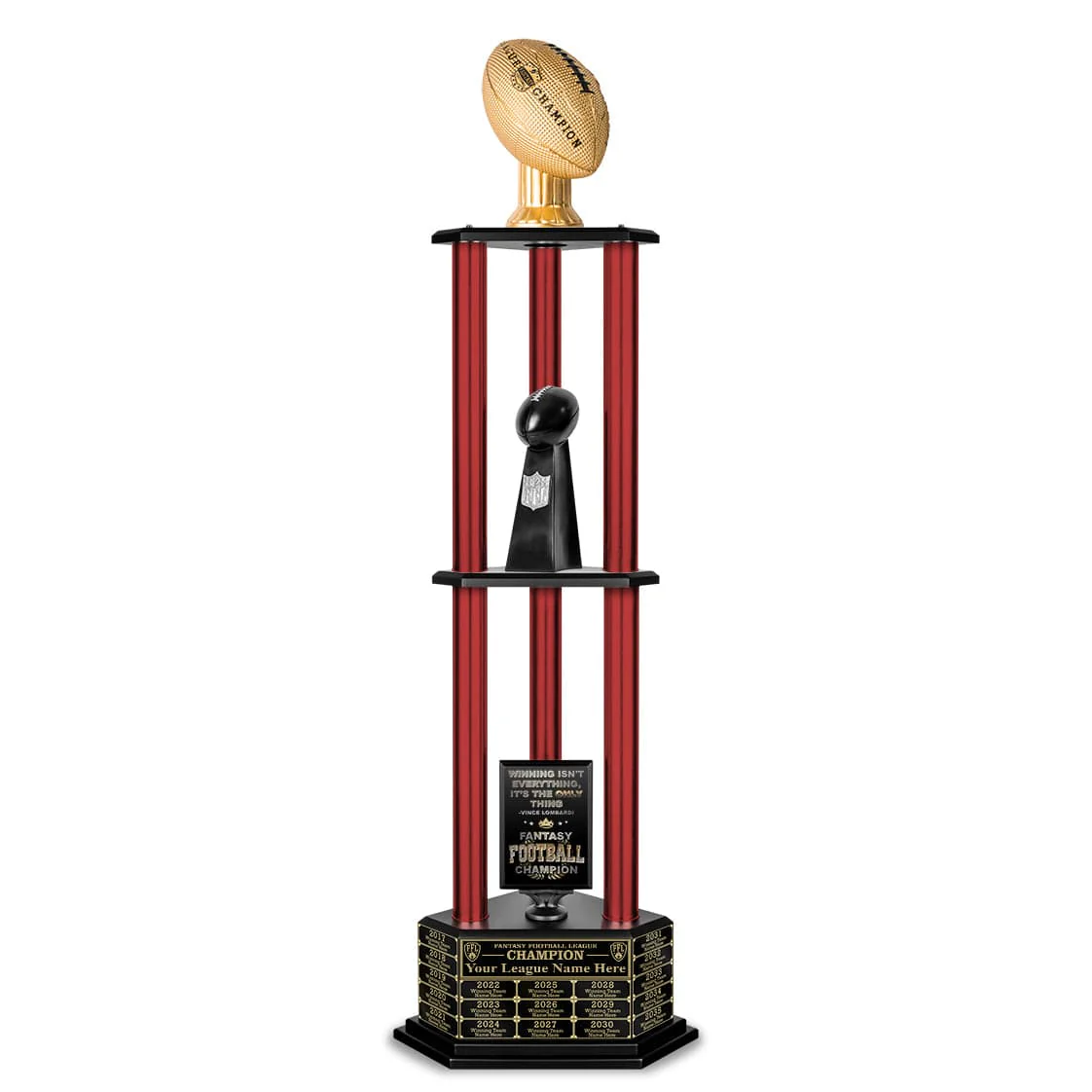 26"-56" Perpetual Fantasy Football Trophy - Gold Football - Image 29