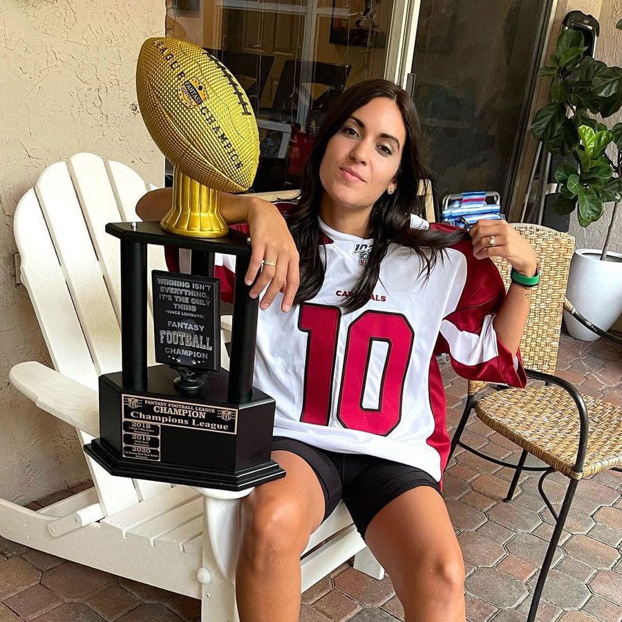 26"-56" Perpetual Fantasy Football Trophy - Gold Football - Image 3