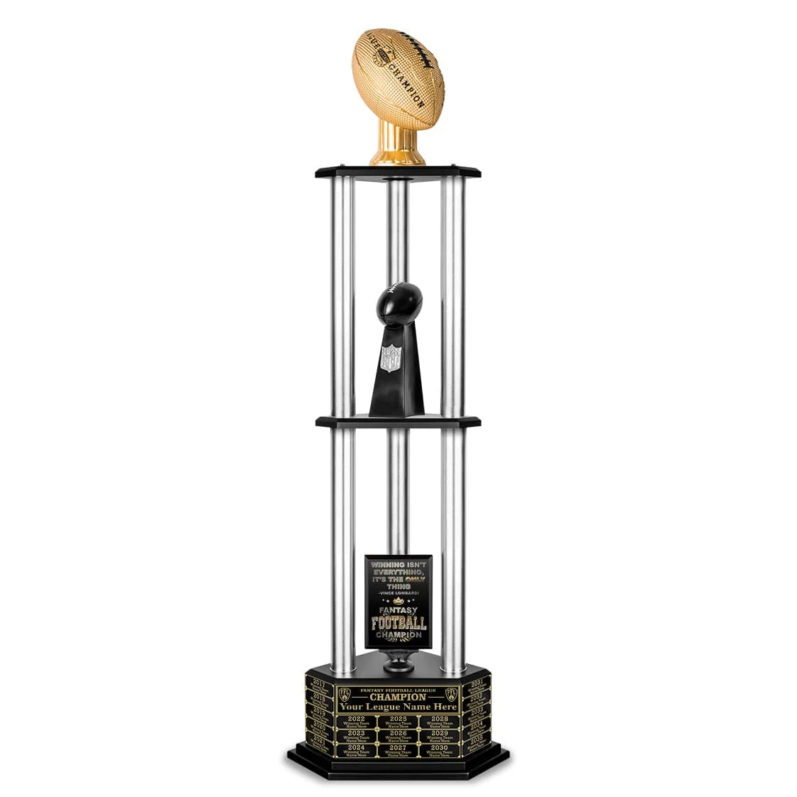 26"-56" Perpetual Fantasy Football Trophy - Gold Football - Image 30