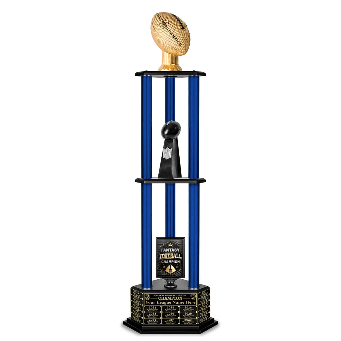 26"-56" Perpetual Fantasy Football Trophy - Gold Football - Image 31