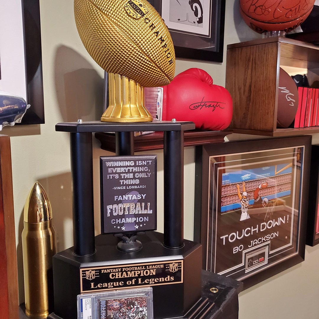 26"-56" Perpetual Fantasy Football Trophy - Gold Football - Image 7