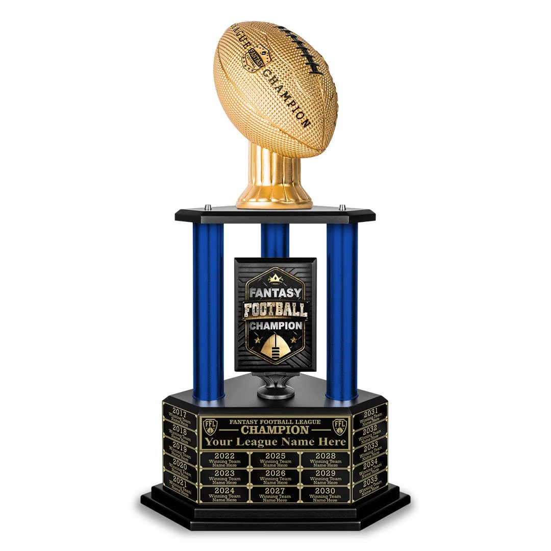 26"-56" Perpetual Fantasy Football Trophy - Gold Football - Image 9