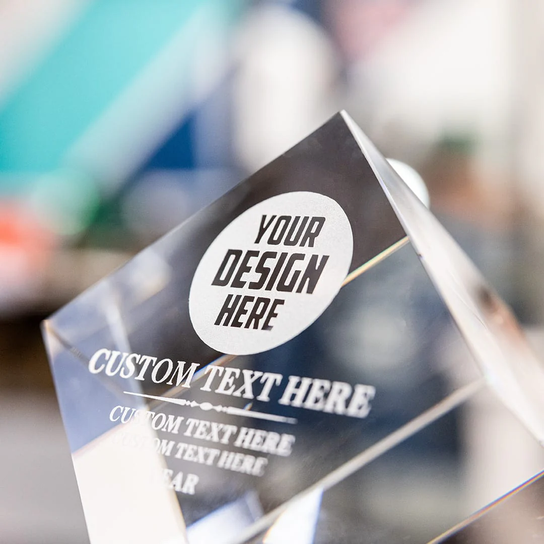3" Cube Crystal Award - Image 4