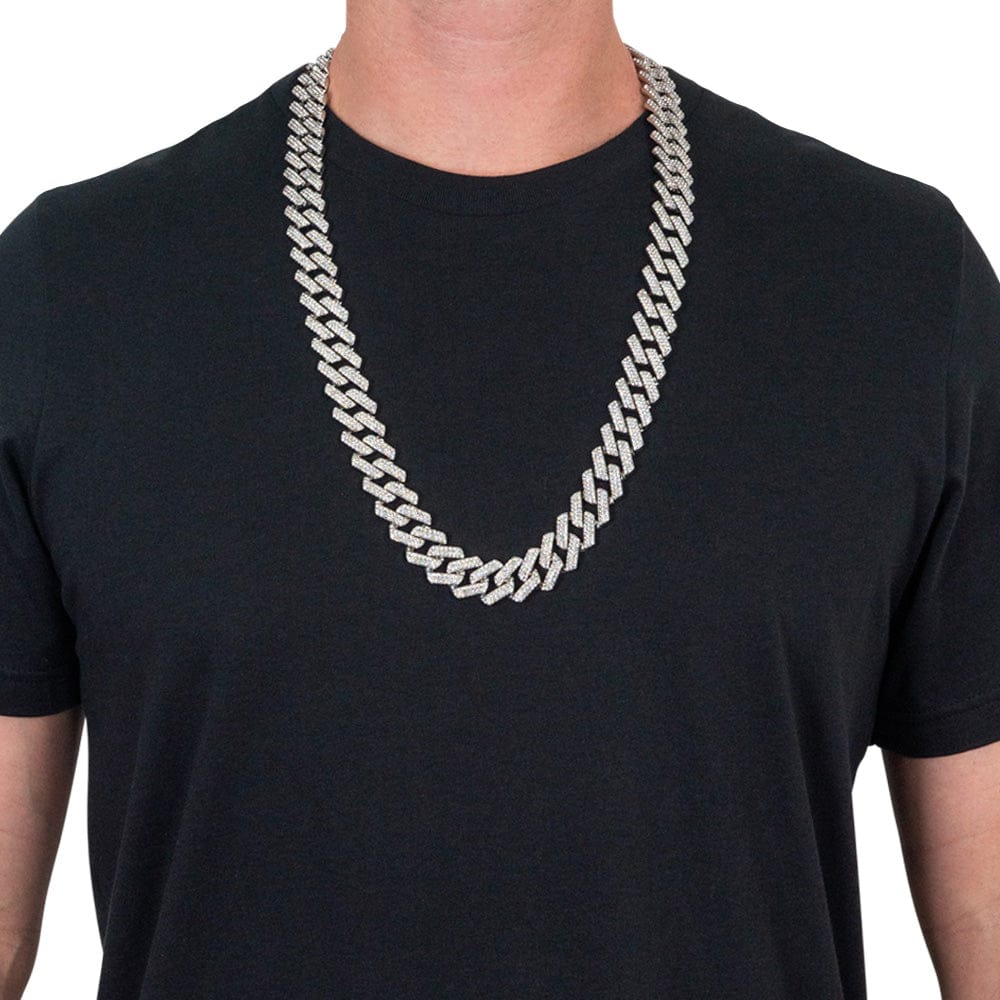 Blinged Silver Cuban Link Chain - Image 3