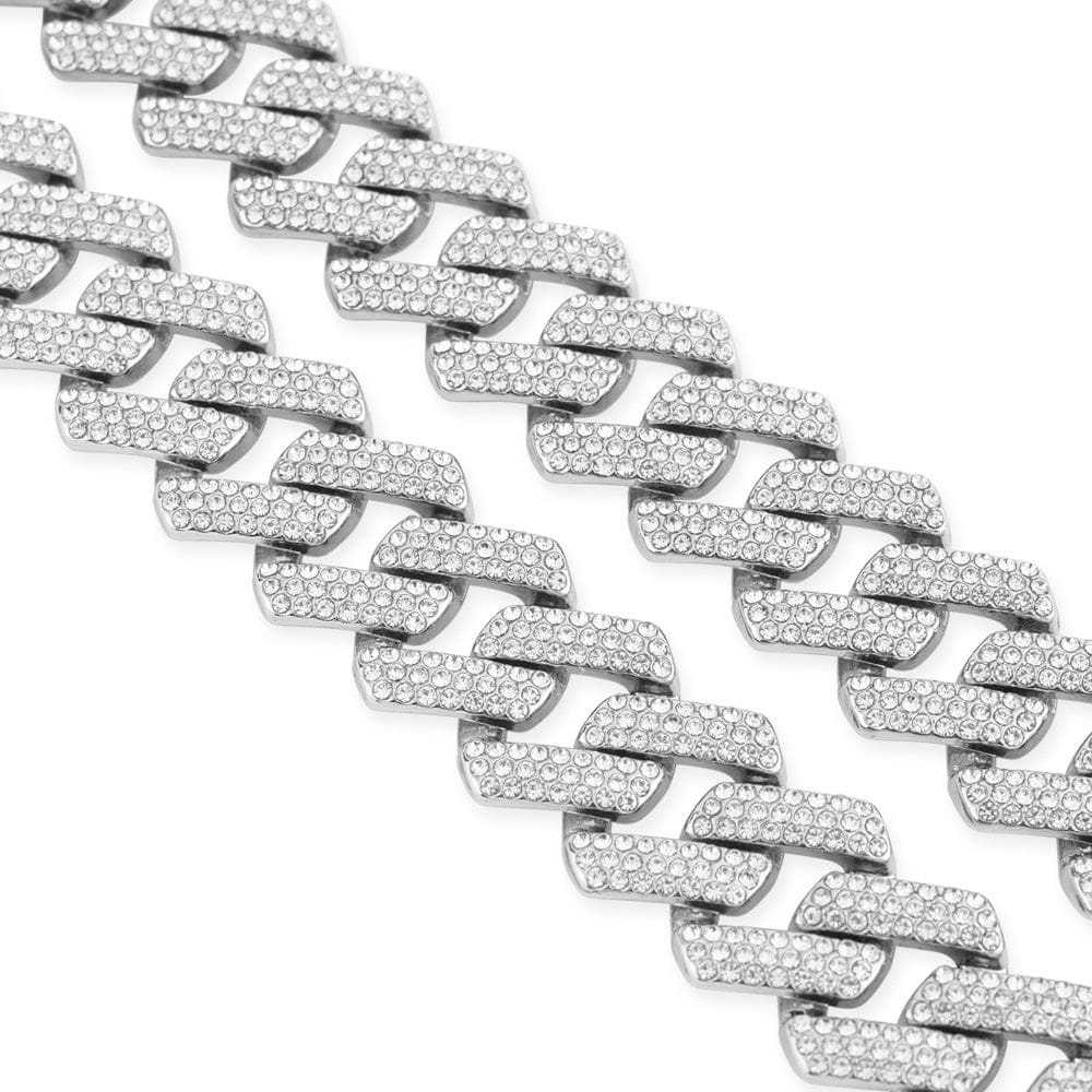 Blinged Silver Cuban Link Chain - Image 4