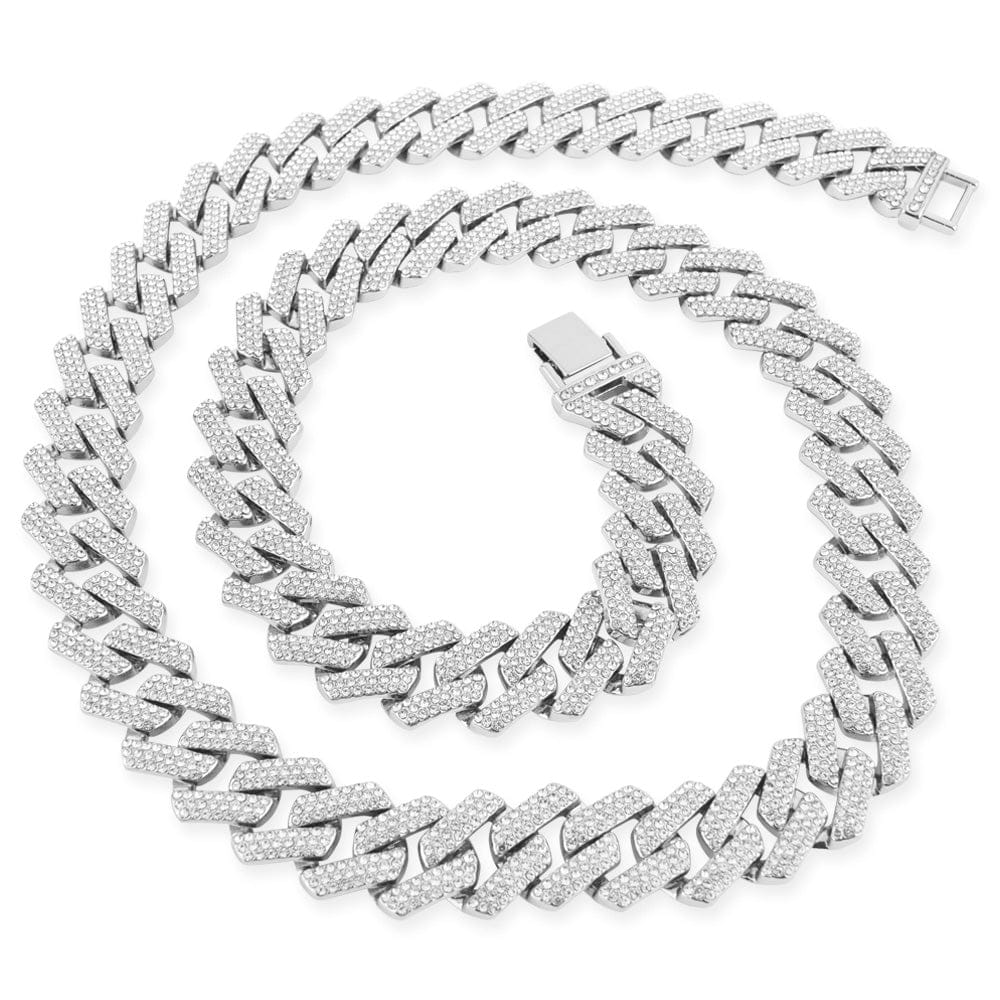 Blinged Silver Cuban Link Chain - Image 5