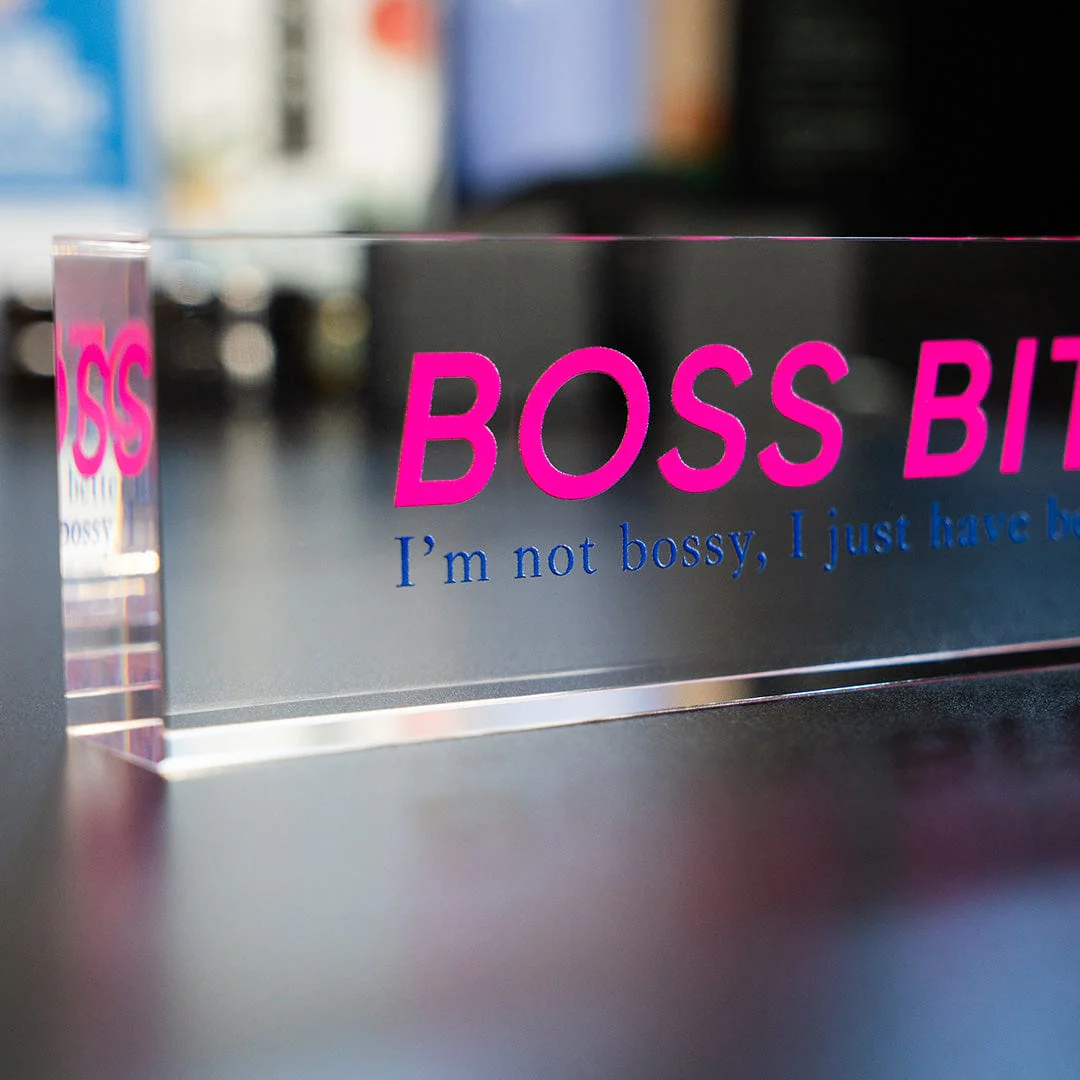 8" Boss Bitch Acrylic Desk Name Plate - Image 4