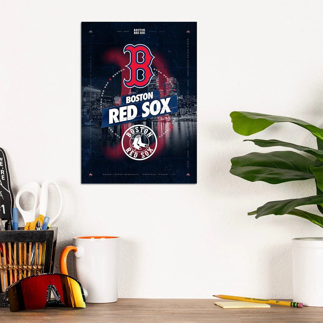 Boston Red Sox City Skyline Stacked - MLB Metal Wall Art - Image 7