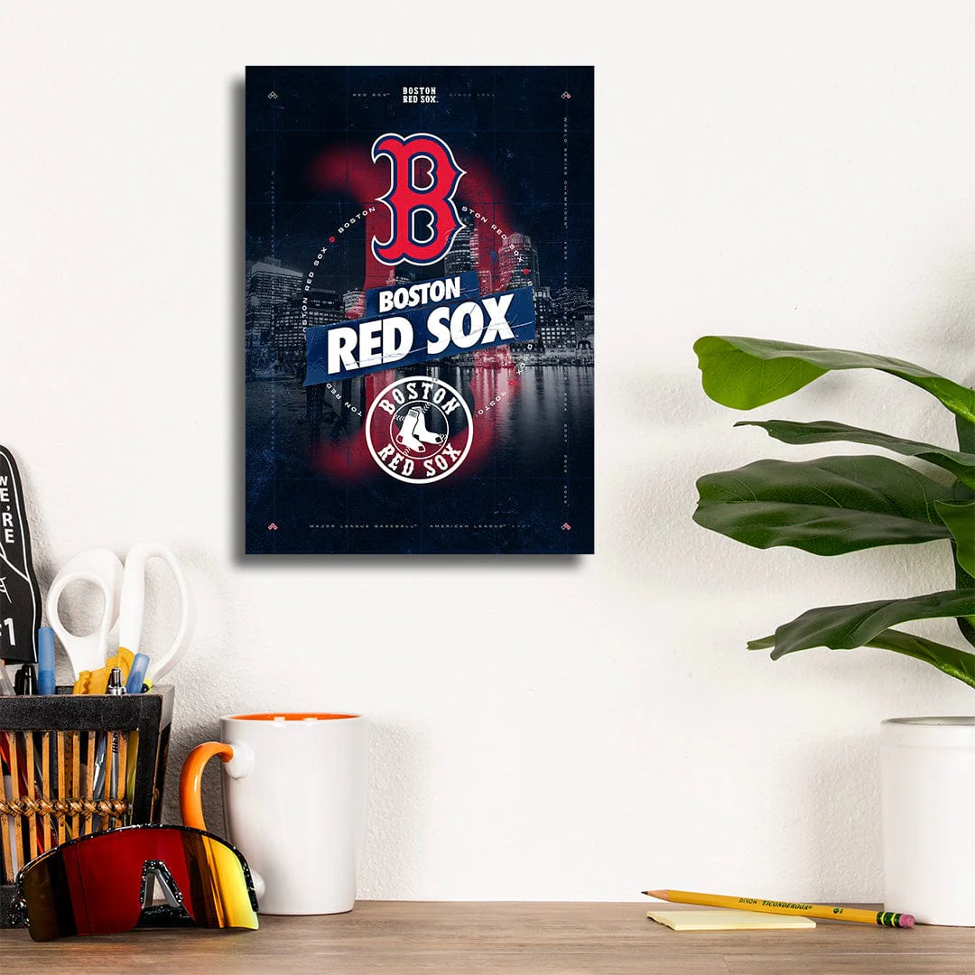 Boston Red Sox City Skyline Stacked - MLB Metal Wall Art - Image 8
