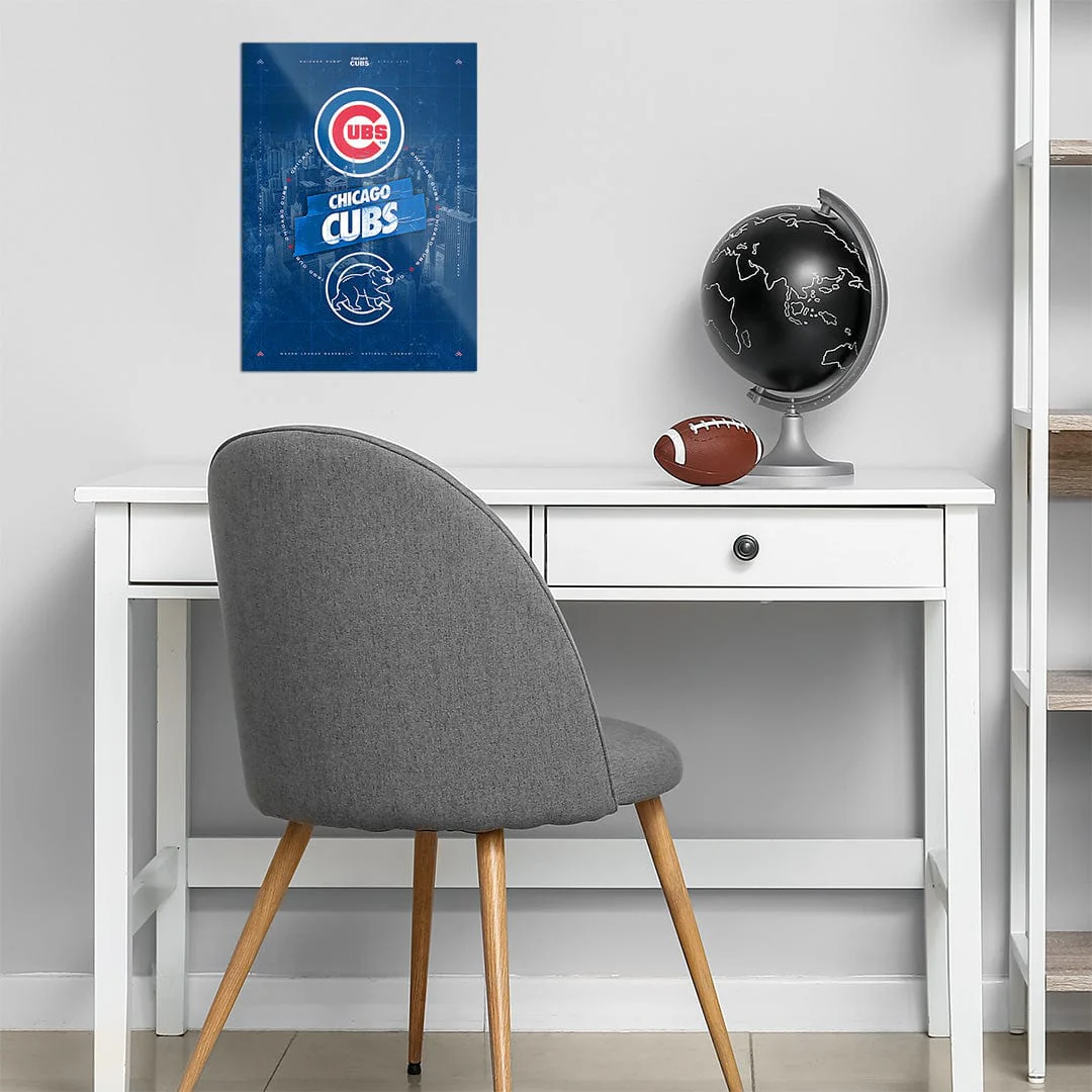 Chicago Cubs City Skyline Stacked - MLB Metal Wall Art - Image 4