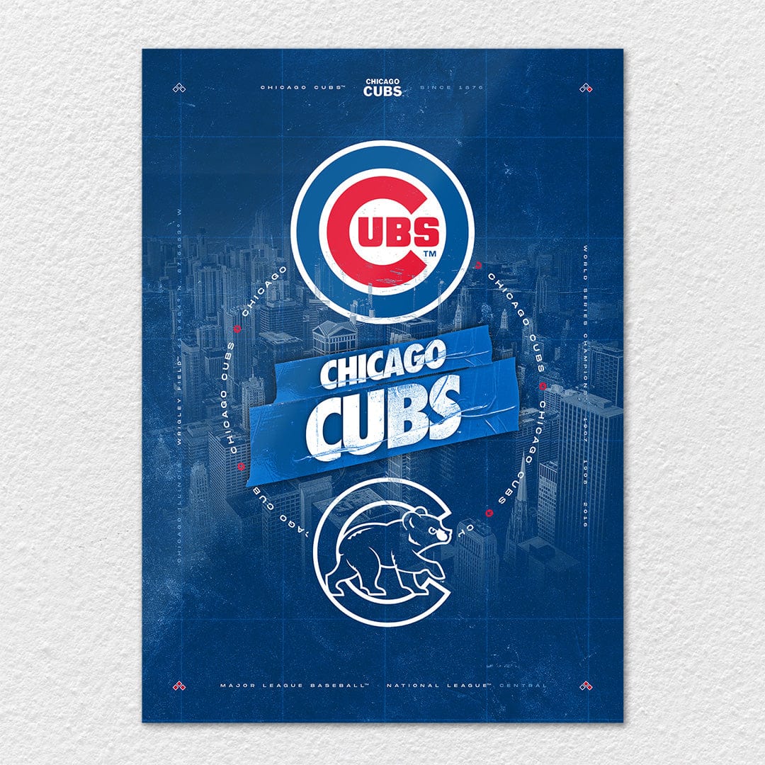Chicago Cubs City Skyline Stacked - MLB Metal Wall Art - Image 6