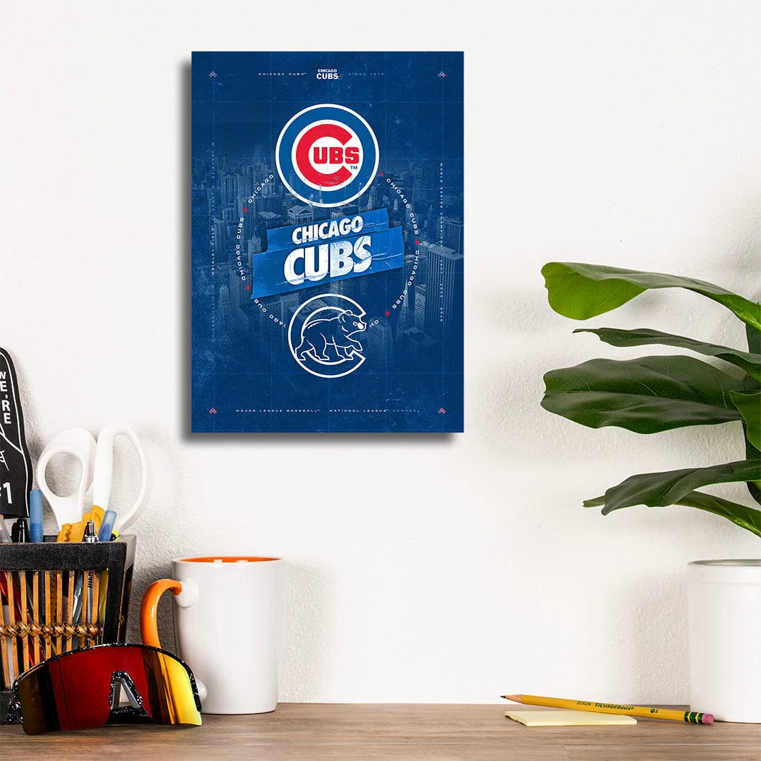 Chicago Cubs City Skyline Stacked - MLB Metal Wall Art - Image 8