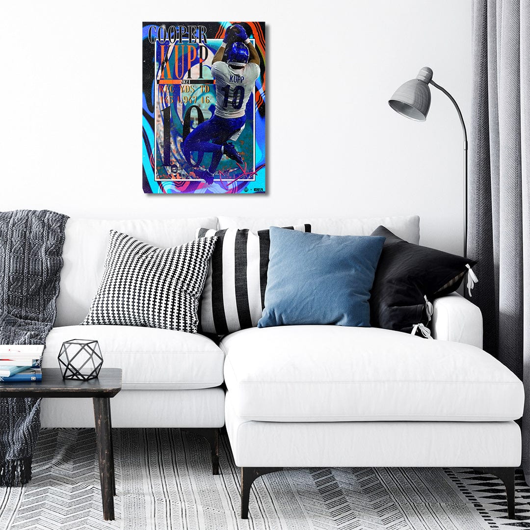 Cooper Kupp Catch Black Blue - Metal Wall Art - Image 3
