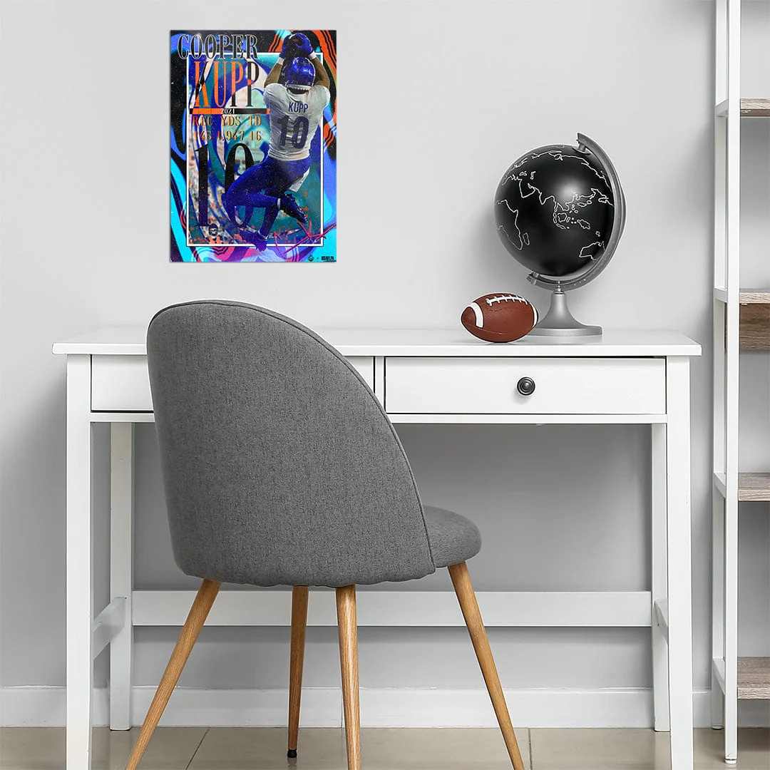 Cooper Kupp Catch Black Blue - Metal Wall Art - Image 4