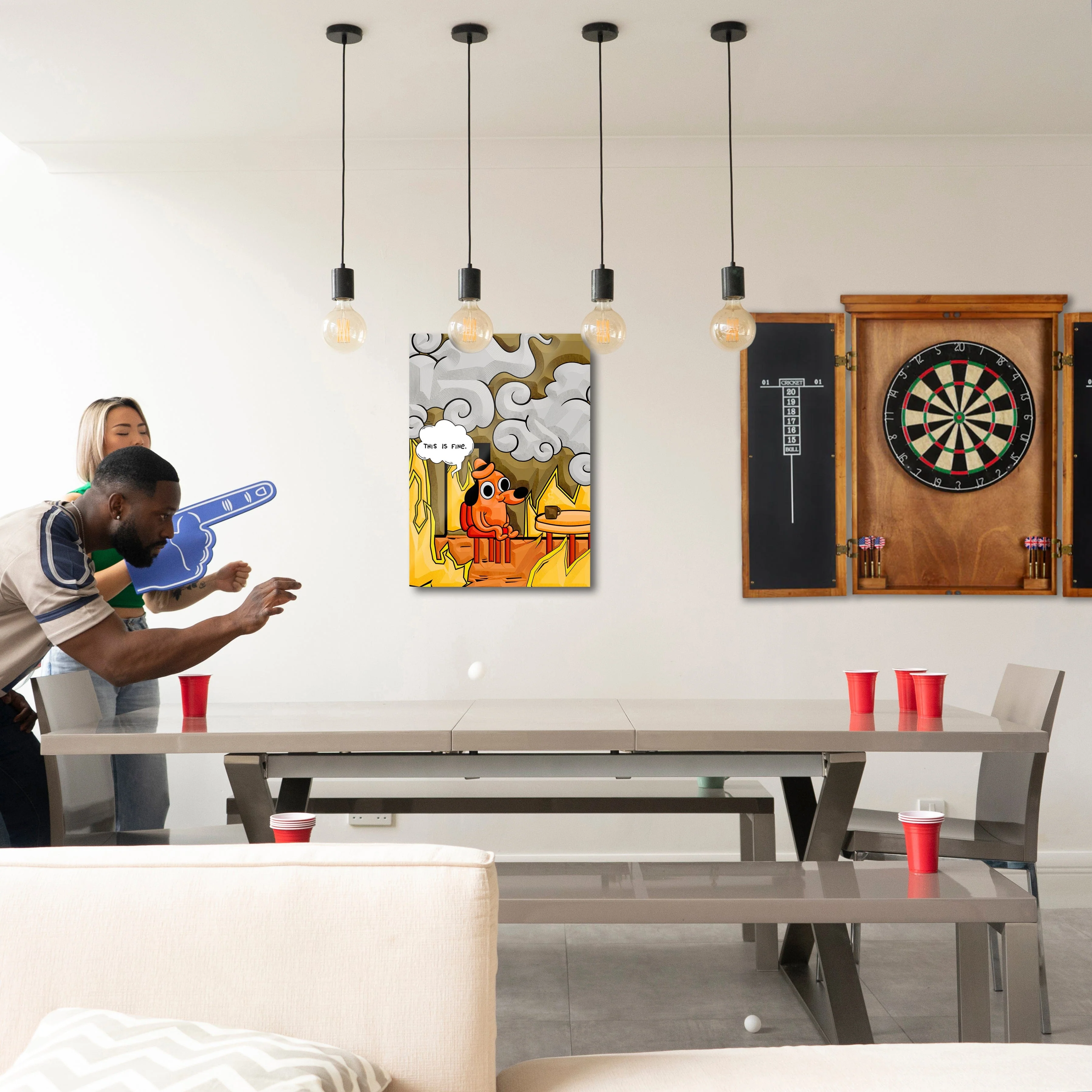 This Is Fine - Meme Metal Wall Art - Image 3