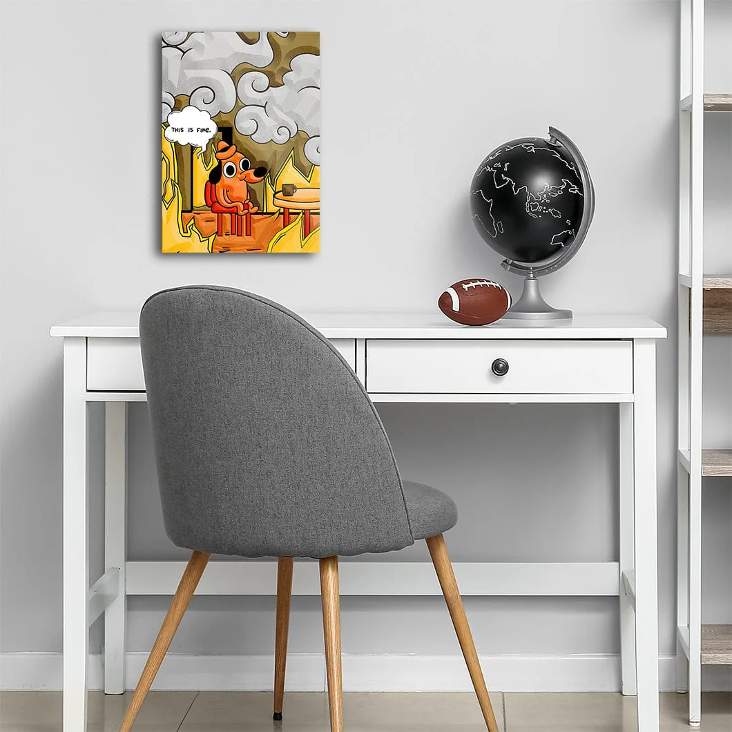 This Is Fine - Meme Metal Wall Art - Image 5