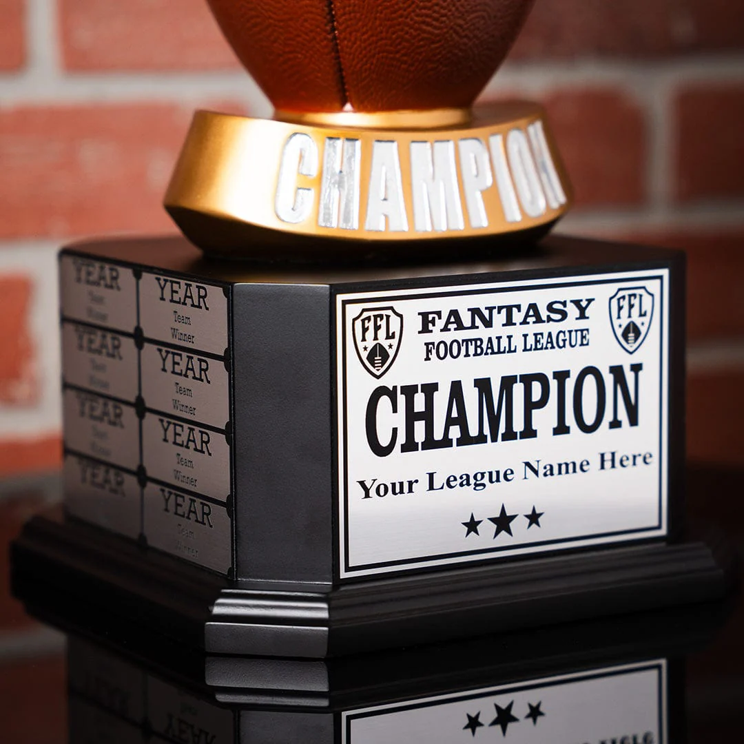 15" Perpetual Fantasy Football Trophy -  Golden Crown Football - Image 3