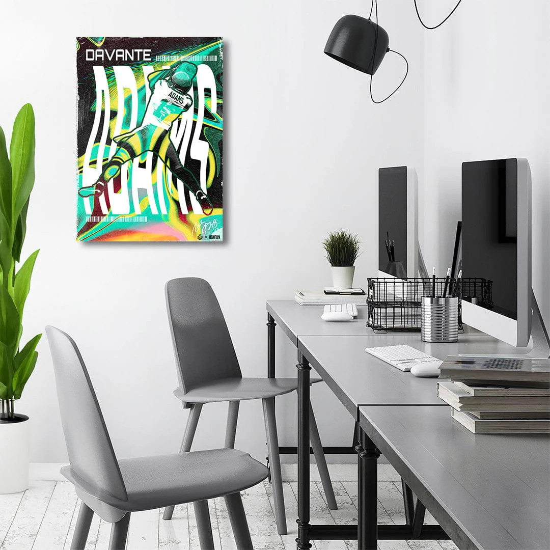 Davante Adams Psychedelic Green - Metal Wall Art - Image 4
