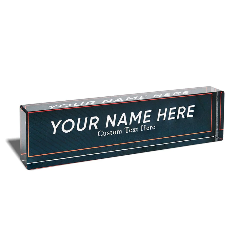 8" "Design Your Own" Acrylic Desk Name Plate - Full Color - Image 4