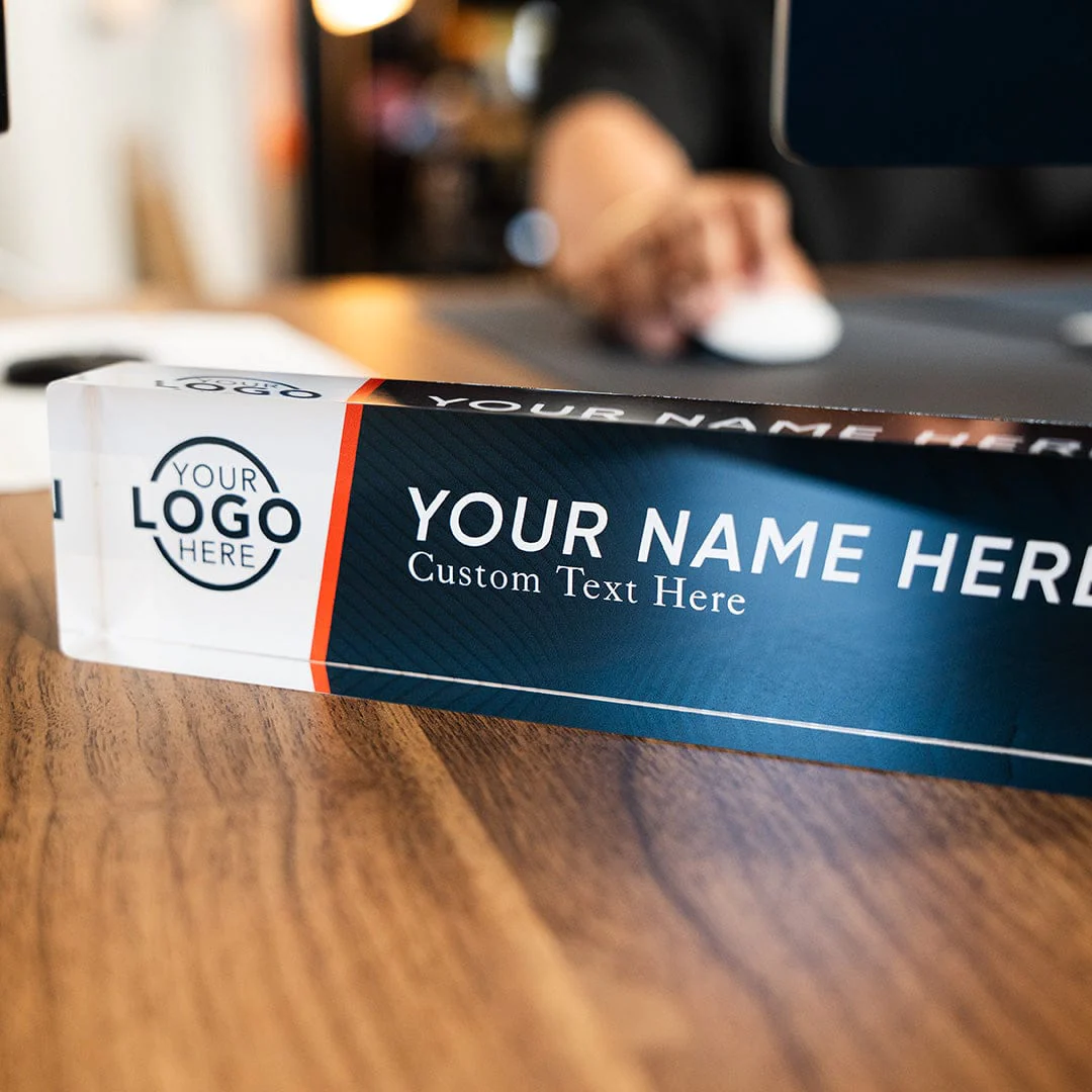 8" "Design Your Own" Acrylic Desk Name Plate - Full Color - Image 5