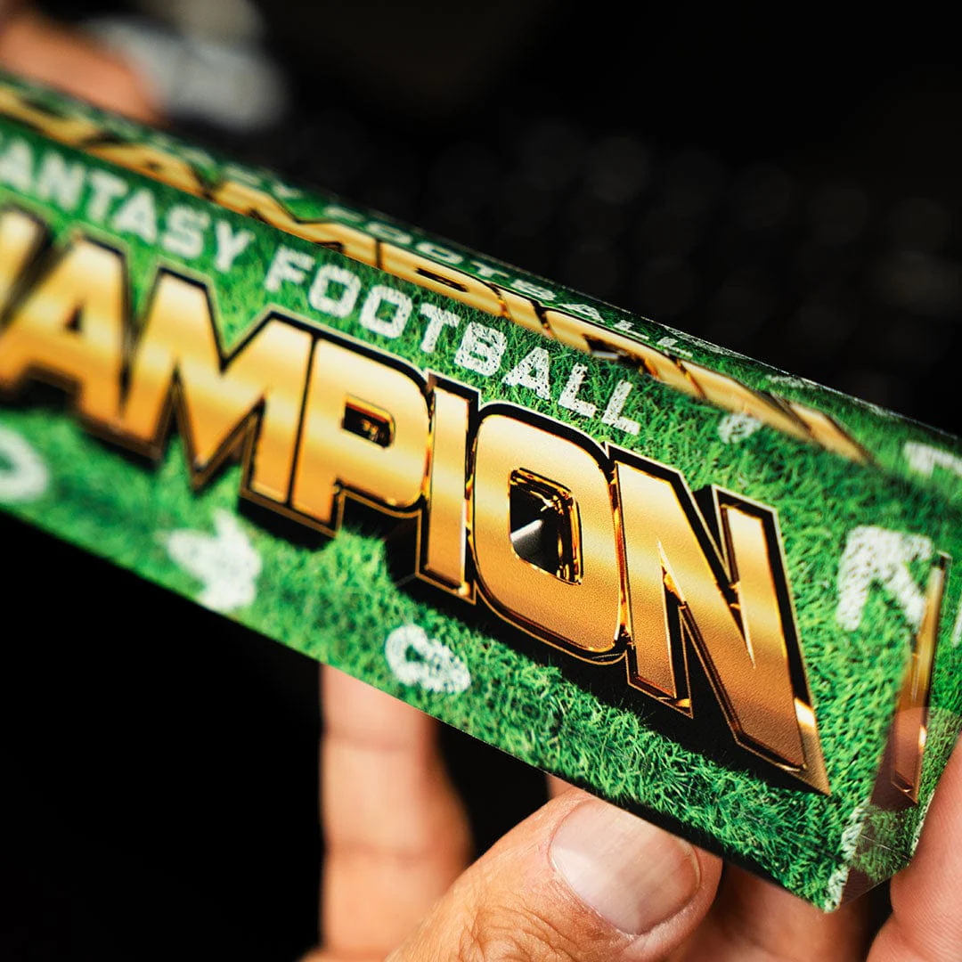 8" Fantasy Football Champion Acrylic Desk Name Plate - Image 3