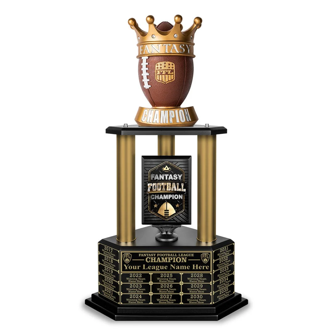 26”-36” Gold Column Fantasy Football Perpetual Trophy - Image 13