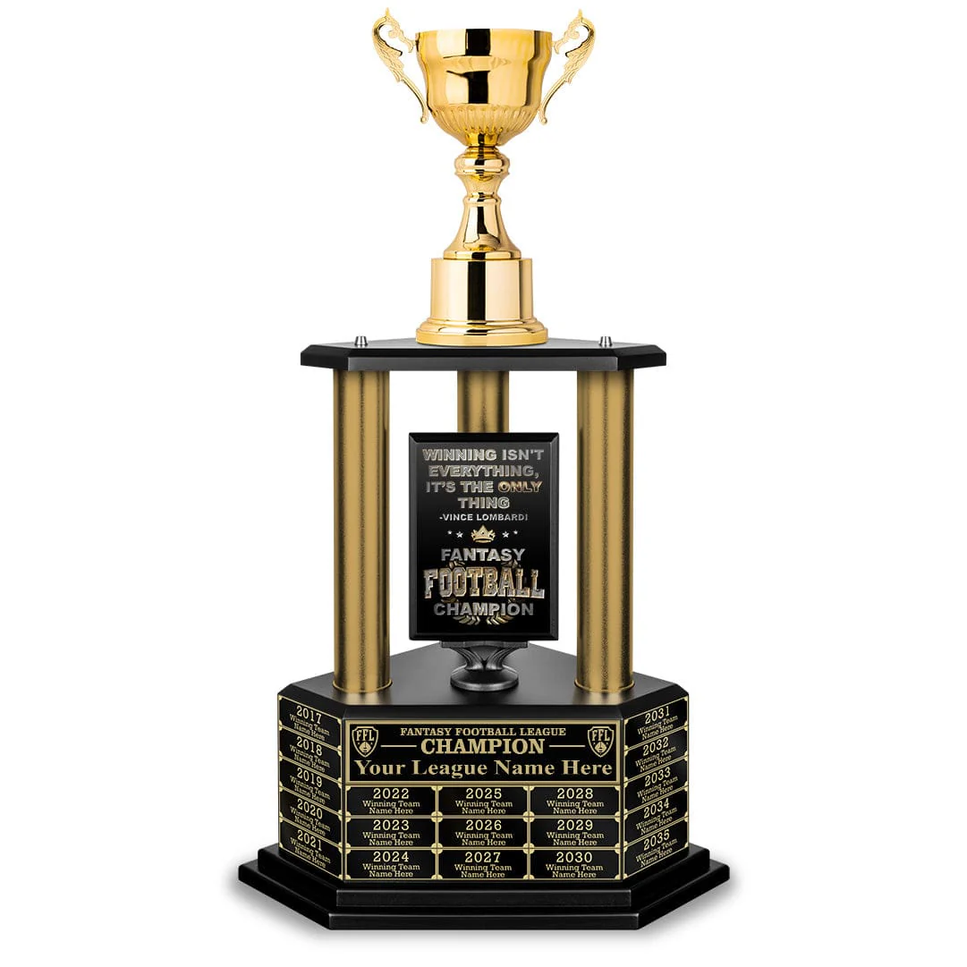 26”-36” Gold Column Fantasy Football Perpetual Trophy - Image 14