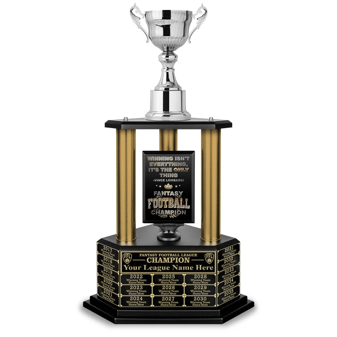 26”-36” Gold Column Fantasy Football Perpetual Trophy - Image 16