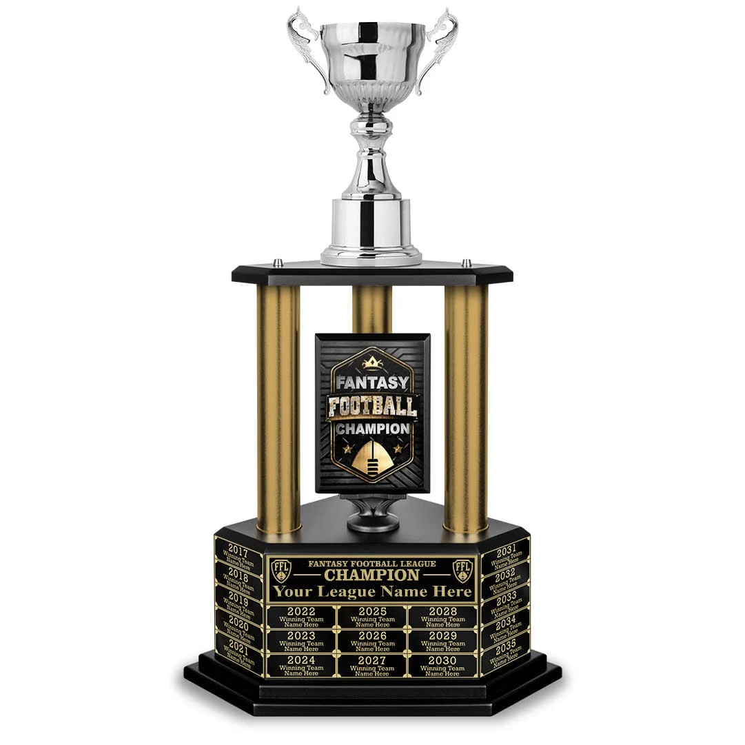26”-36” Gold Column Fantasy Football Perpetual Trophy - Image 17