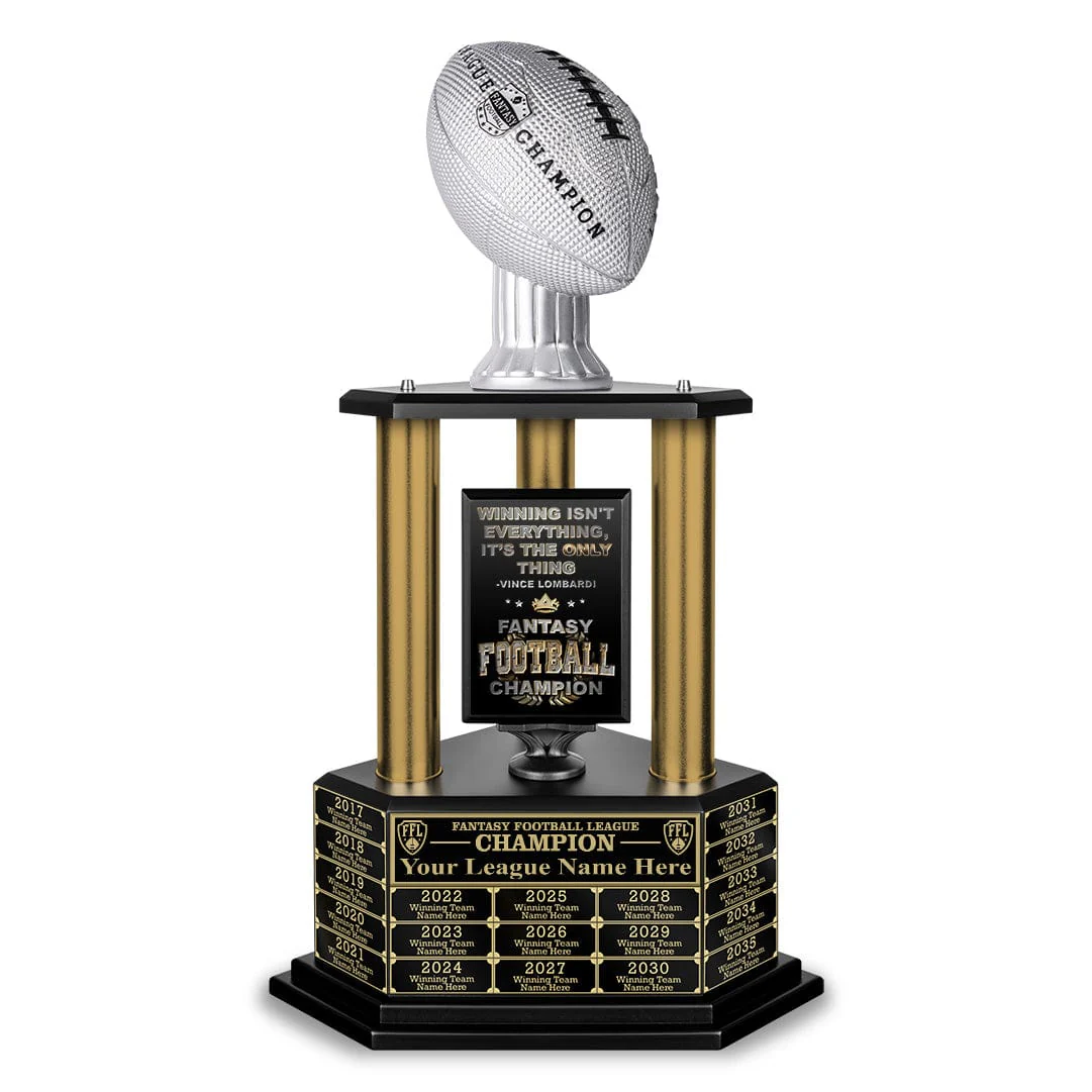 26”-36” Gold Column Fantasy Football Perpetual Trophy - Image 18
